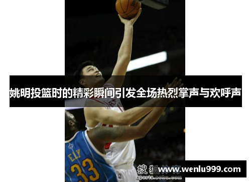 姚明投篮时的精彩瞬间引发全场热烈掌声与欢呼声